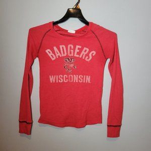 Wisconsin Badgers Youth Thermal Long Sleeve Shirt  Size Medium Youth Red